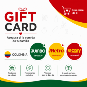 Gift Card  Jumbo, Metro, Easy Colombia  $180.000 COP